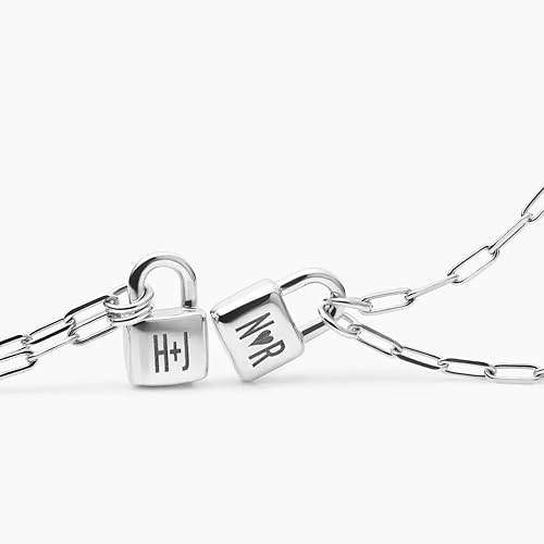 Miniatura 3 de OAK & LUNA - Collar personalizado con candado inicial con opciones de diamante - Delicado regalo para mamá, abuela, ella, mujeres - Navidad