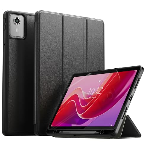 YRH for Lenovo Tab M11 Case with Pen Holder, Soft TPU Back Cover for Lenovo M11 Tablet Case 11'' TB330FU, Black
