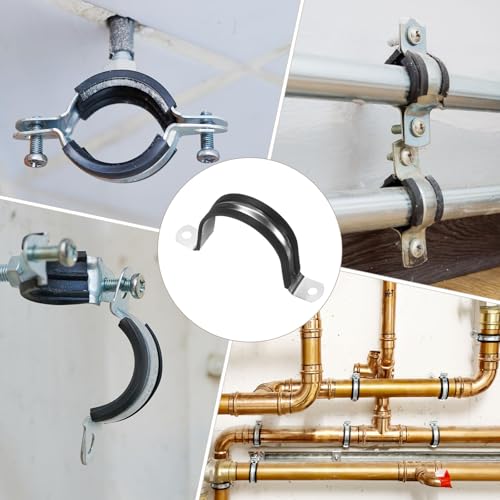 M METERXITY 6erPcs Kabelhalter 2-3/16 Zoll/55 mm 304 Edelsthal Gummi-Gepolstert Isolierter Kabelhalter U-Form Metallhalter Für Rohr/Kabel/Leitung/Schleifen-Installation