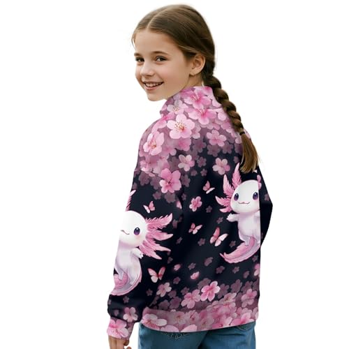 Image of AmzPrint Girls Graphic Quarter Zip Coat Long Sleeve Lightweight Oversized Athletic Running Hoodies For Kids Teen Girls