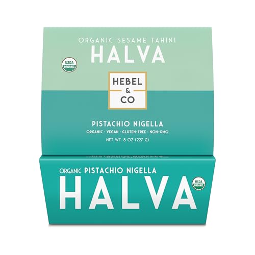 HEBEL & CO Pistachio Nigella Halva - 8 oz | Certified USDA Organic, Gluten Free, Kosher & Vegan