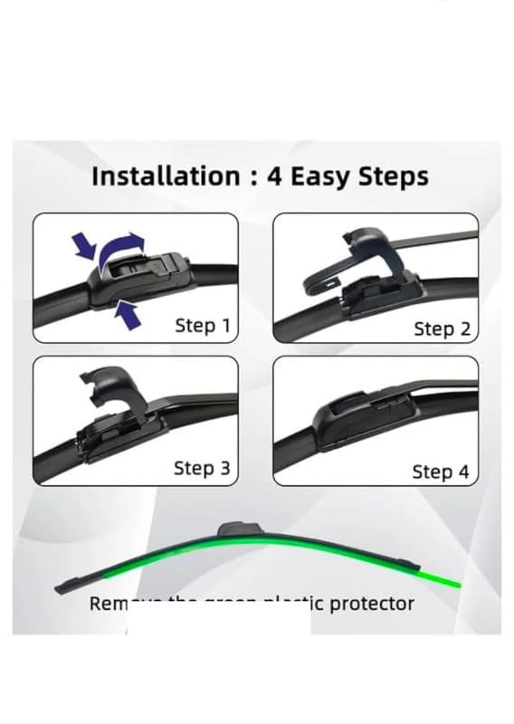 Image of Frameless /Soft Wiper Blades and Rear Wiper Blade Compatible with Maruti Celerio Onroad(21 inch14 inch12 inchFront Rear Wiper Blade Set)