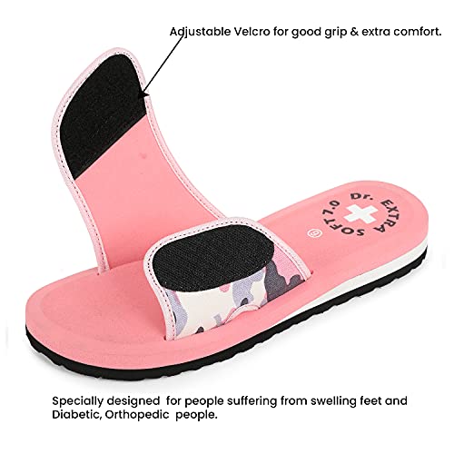DOCTOR EXTRA SOFT Women's Camo Care Orthopaedic and Diabetic Adjustable Strap Super Comfort Dr Sliders Flip-flops and House Slippers OR-D-54