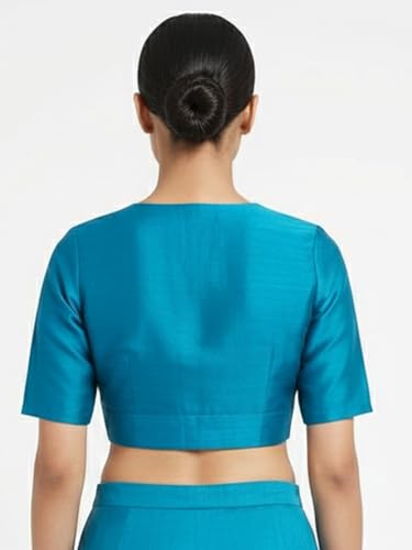 Image of Thevasa Women's Dupion Raw Silk Divine Depth Blouse