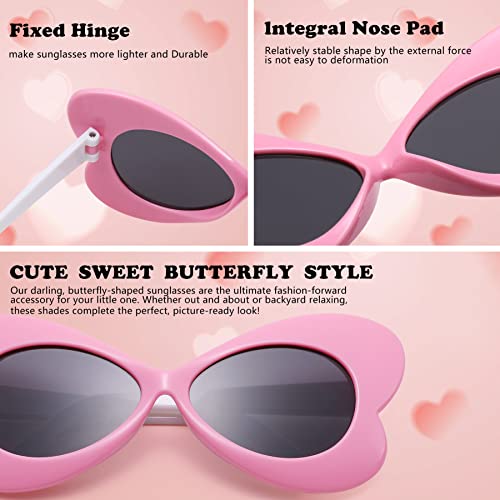 Pro Acme Butterfly Sunglasses Kids For Toddler Girls Shaped Cute Fashion Sunnies Age 1-6 2 Pack(Black+Pink/White) #TOP3