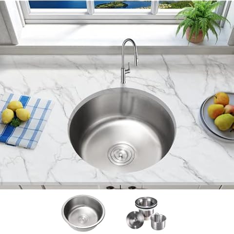 KBFMore 18 Inch Round Stainless Steel Sink Cover
