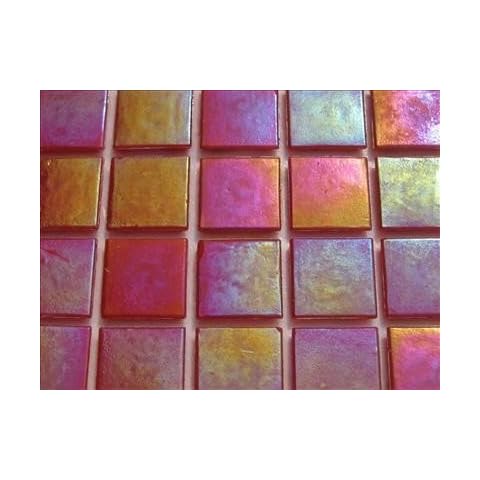 75 Sheet Vermillion Iridescent 20mm Mosaic Tiles Cover