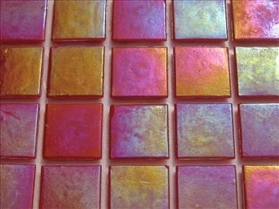 75 Sheet Vermillion Iridescent 20mm Mosaic Tiles