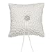 The Crafty Owl Wedding Satin Faux Pearl Crystal Flower Pocket Ring Bearer Pillows (White Lace)