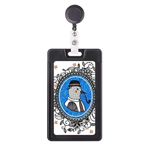 Porte-badge rétractable anti-perte motif pigeon rigolo