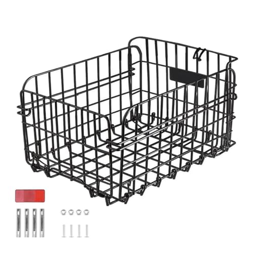 Panier arrière pour vélo pliable en métal noir 37x27x20 cm