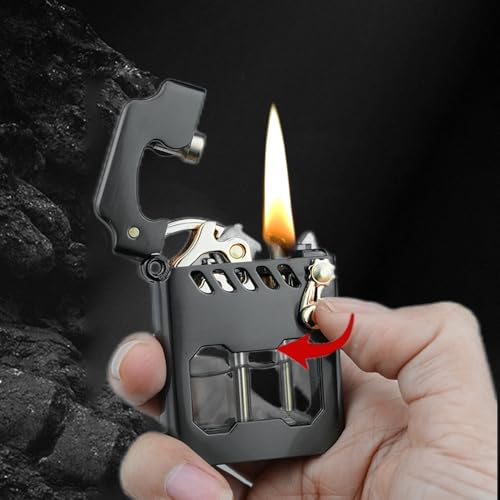 Encendedor Vintage Trench Metal Rocker Kerosene Negro miniatura 2