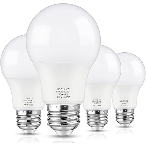 Maylaywood A19 LED Light Bulbs, 60 Watt Equivalent, 4-Pack Cover