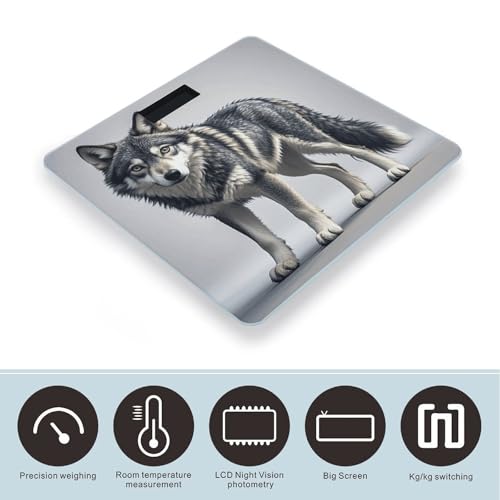 Báscula Digital de Baño Cute Wolf con Pantalla LCD miniatura 3