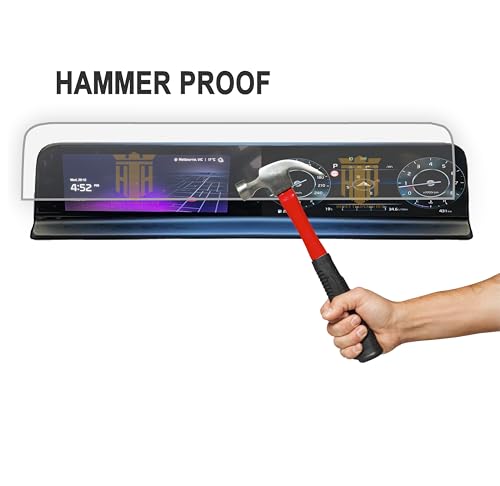 Image of Screen Guard For Kia Seltos Facelift [2023-2024] HTX Plus, GTX Plus, GTX+, HTX + Accessories Dual Screen infotainment system with AC Protection Guard Clear [Not Tempered Glass] 10.25 inch