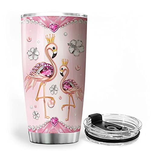 Zoxix Advice From A Flamingo Tumbler Stainless Steel 20 Oz Jewelry Animal Cup With Lid Flamingo Gifts For Women Insulated Coffee Mug Birthday Tumblers With Sayings On It #TOP2
