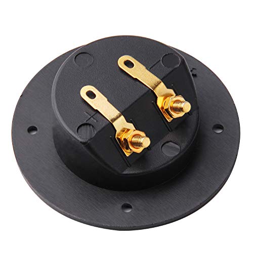Arroyner 5Pcs 3-Inch Speaker Box Terminal Cup DIY 2-Way Speaker Box Terminal Binding Post Round Spring Cup Connector