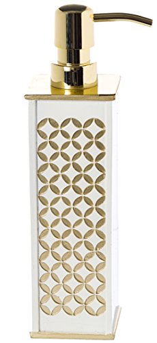 Creative Scents Diamond Lattice Hand Soap Dispenser, Countertop Decorative Lotion Pump, Durable Metal Pump, Resin Bathroom Soap Dispenser, for Elegant Bathroom Decor