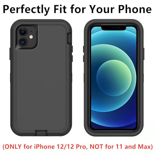 Coque iPhone 12 antichoc évite les bris d'écran protection robuste noire - 7