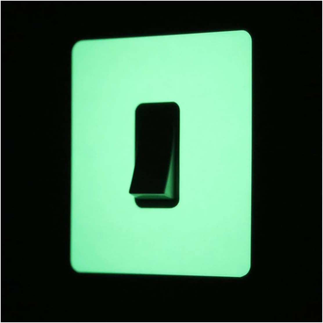 Glow In The Dark Rectangle Rocker Light Switch Surround Sticker Peel and Stick