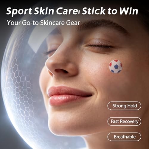 Anchiray American Flag & Soccer Design Hydrocolloid Pimple Patches for Face - Fun USA Face Patches for Game Day, World Cup & Party - Camouflages Blemishes, Absorbs Acne Overnight, 80 Counts — view 6