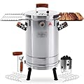 INGRILL Charcoal Grills - 25 lbs Stainless Steel Smoker Grill 3-in-1 for Cooking & Home BBQ - Portable Vertical Smoker Barrel for Outdoor Grilling & Camping - Meat Grill with Thermometer & Accessories