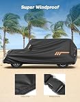 JOYTUTUS Couverture de voiture compatible avec Wrangler JK JL 2007-2024, imperméable Oxford Couverture tout temps Wrangler JK JL 4 Portes, anti-vent anti-poussière anti-rayure Auto Cover, Noir