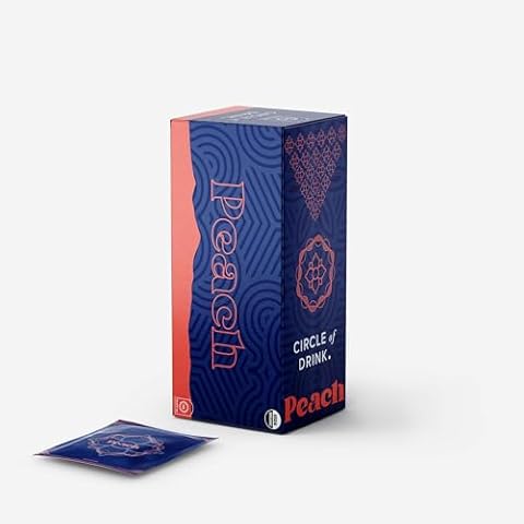 Circle of Drink Organic Yerba Mate Tea Bags - Unsmoked - 100% Organic - Shadow Grown - Clean Natural Energy - 30ct Pack (Peach) Cover