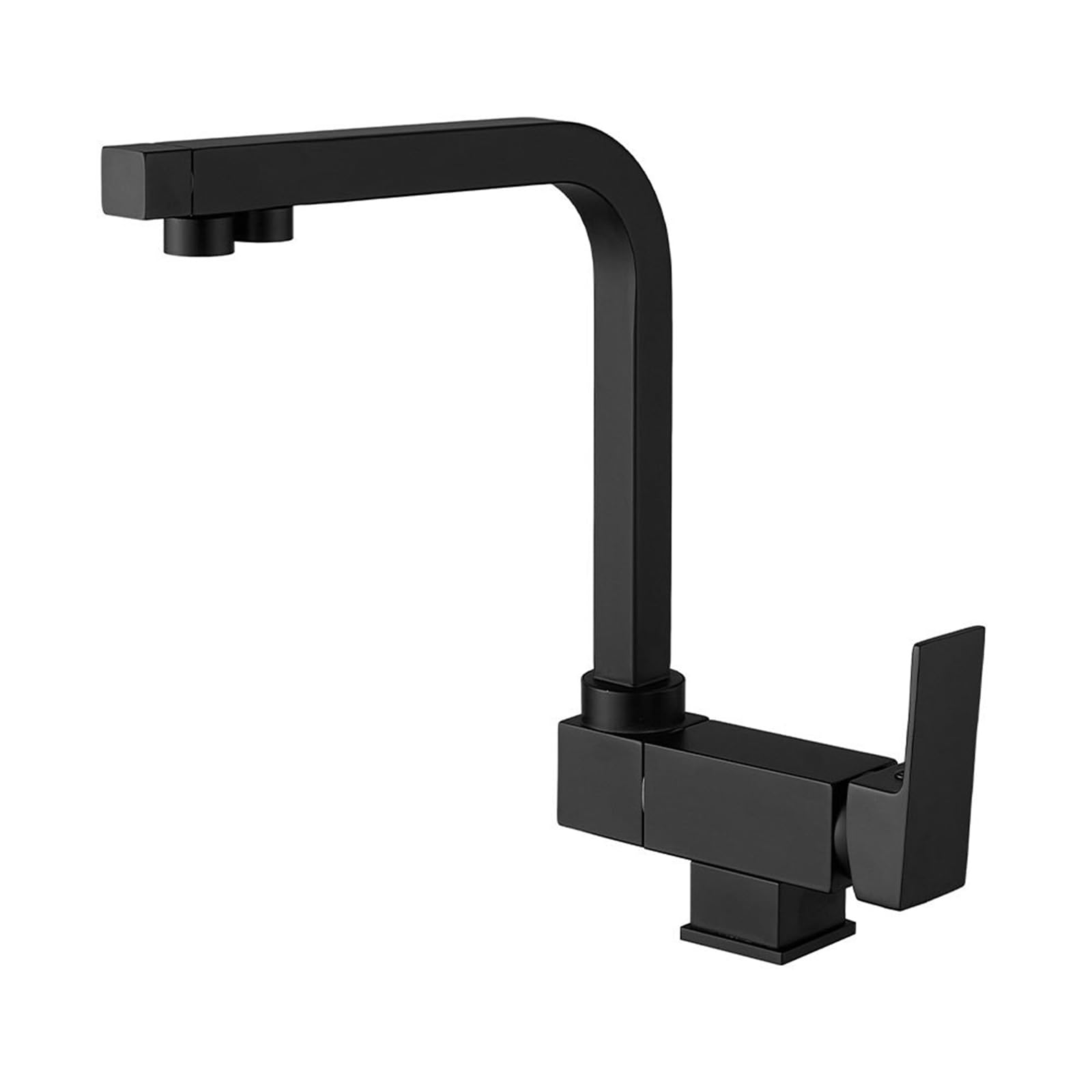 ZYCHSJXA 3 Way Kitchen Mixer Tap Folding Swivel Brass Taps-Black