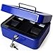 Produktbild iGadgitz Home U7172 Geldkassette Abschließbar mit Münzeinsatz, Marktkassette, Cash Box, Geldzählkassette -Blau -8" (20cm)