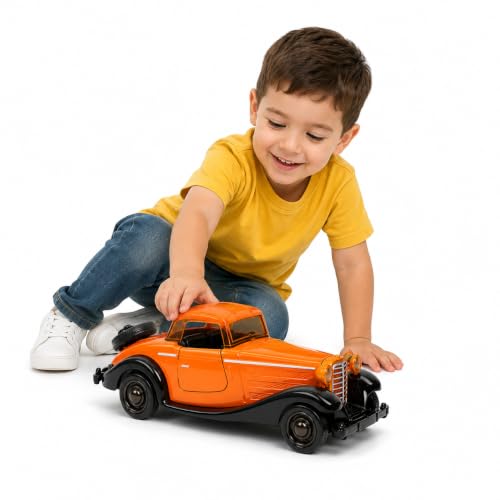 Image of Royals hub Vintage Toy Metal car 1:36 Scale Model Exclusive Alloy Metal Car Die-cast Scale Model Pullback Toy with Openable Doors & Light Music Best Gifts Toys Kids【Colors as Per Stock】