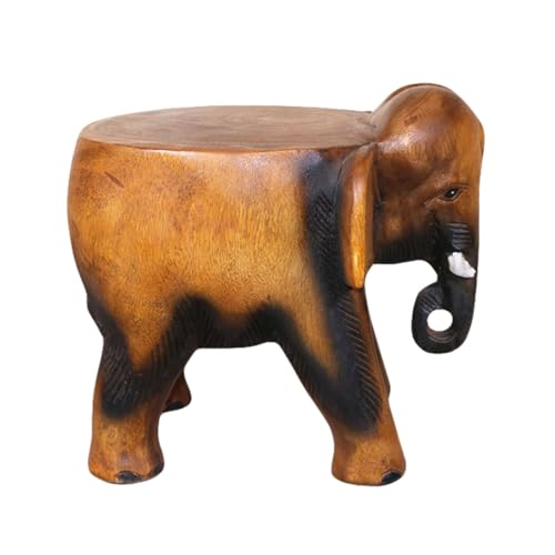 Tabouret en bois massif marron multifonctionnel et compact
