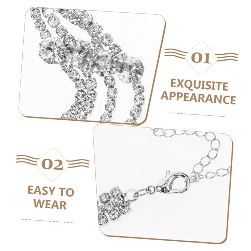Joyas de pendientes colgantes y collar de plata GALPADA para vestidos de boda 5