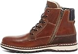Bullboxer 877K55858 Herren, Männer Stiefel,Schnürstiefel,,Boots,Chukka Boots,Schnürung,gefüttert,cognac (Braun)