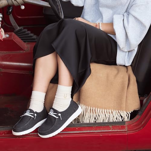 Image of HEYDUDE Women's Wendy Stretch Jersey Slip On Shoes | Lightweight Comfortable Travel Loafers with Elastic Laces