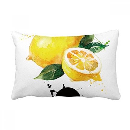 Oreiller lombaire citron aquarelle housse insert grand coussin multicolore - 2
