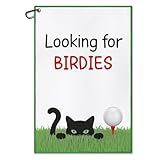 DYJYBMY Looking for Birdies Funny Printed Golf Towel for Golf Bags with Clip, Funny Cat Golf Towel Gifts for Men Women Cat Lover Mam Aunt Sister, Fun Novelty Towels for Women Mom Sister BFF Friend