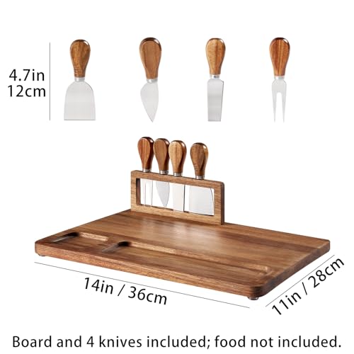 Tabla rectangular de madera Acacia 35.56x27.91x3.05 cm miniatura 2