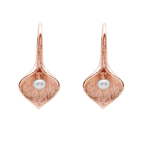 Boucles d'oreilles pendantes légères en argent 925 or rose anti-irritation