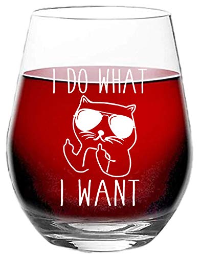 I do What I Want - 15 oz Stemless Wine Glass