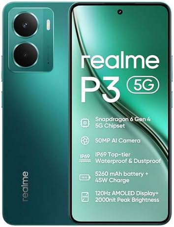 realme P3 Smartphone 5G,8+256GB,5260 mAh Battery,45W Charge