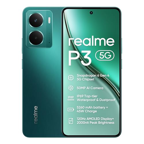 新品 Realme P3 12GB/256GB Antutu約76万 グリーン realme P3 Smartphone 5G,8+256GB,5260 mAh Battery,45W Charge