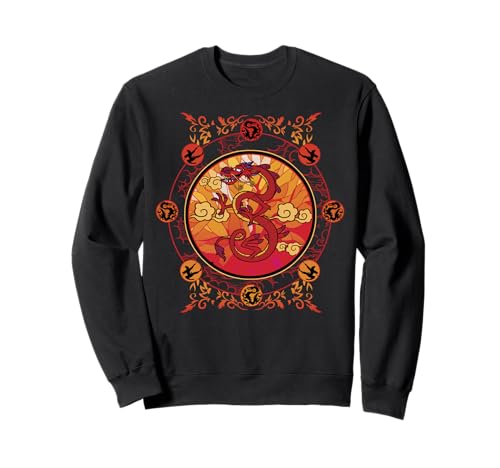 Sweatshirt graphique Disney Mulan Mushu finition premium art asiatique