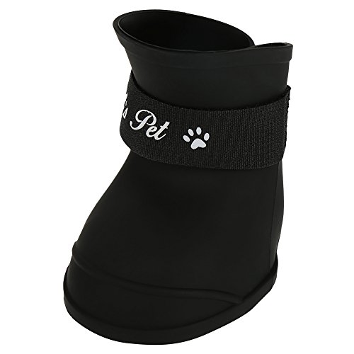 Haustier Hundestiefel, 4PCS Silikon Nette wasserdichte Stiefel Anti Rutsch Gummisohlen für Outdoor (Größe 2.0 'x 1.57in)