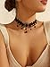 iamrzye Lace Collar Necklace for Women Black Crystal Lace Pendant Choker Necklaces Elegant Artistic Chain Tassel Necklace Vintage Velvet Necklaces Halloween Party Cosplay Costume Jewelry