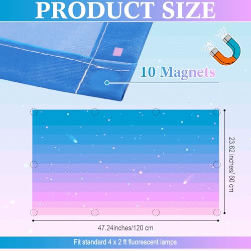 Image of VIHOSE 6 Pcs Fluorescent Light Covers for Ceiling Lights Classroom Magnetic Light Covers Classroom Filters Office School Drop Ceiling, 4 x 2 ft(Meteor)