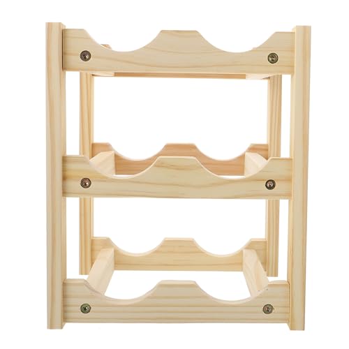 Support de rangement en bois beige pour bouteilles de vin de qualité épuré - 2