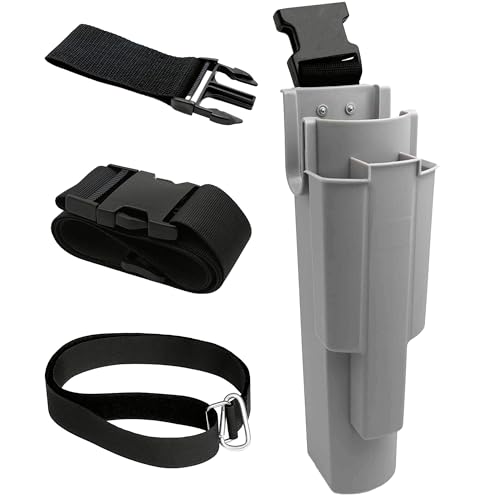 Window Cleaning Holster with Belt and Quick-Connect Leg Strap, Removable Side Bucket, Detachable Squeegee Holder Tool, Carry Multiple Tools on Your Waist, Ideal Cleaner's Kit, Grey