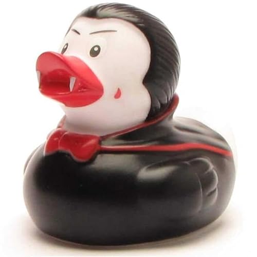 Duckshop I Badeente Vampir I Dracula Quietscheente I Quietscheentchen L: 8 cm. I Geschenk für Horror-Fans I Präsent Sammler