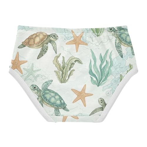 Girls Underwear Toddler 2t Cotton Panties Little Girl Fancy Briefs Girls Undies Classical Sea Turtles Starfishs2